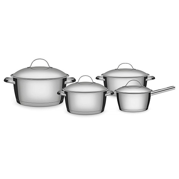 Jg Panelas Aco Inox 4 Pcs Allegra Tramontina 65660686