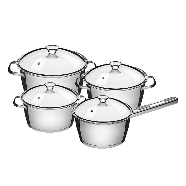Jg Panelas Aco Inox 4Pcs Allegra Tramontina 65660784