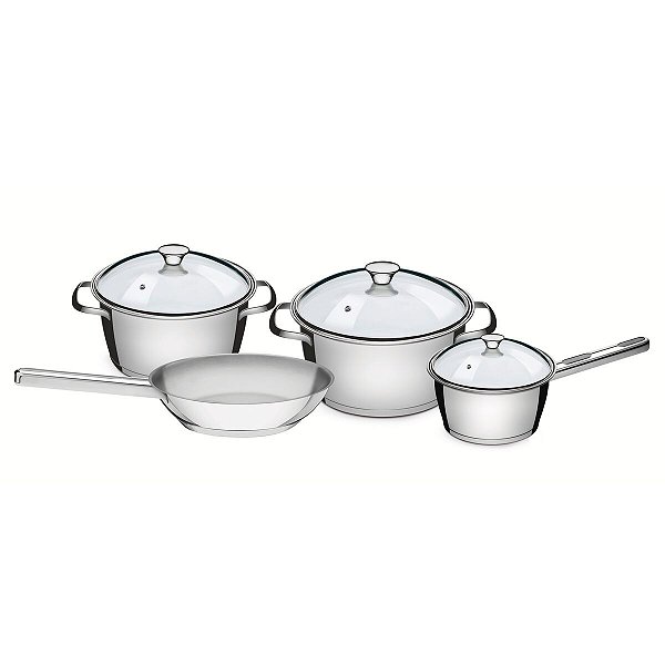 Jg Panelas Aco Inox 4 Pcs Allegra Tramontina 65660964