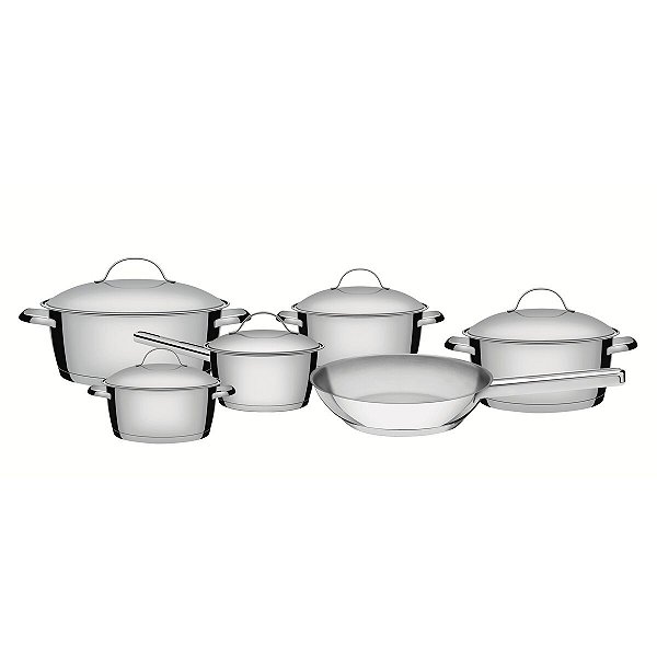 Jg Panelas Aco Inox 6 Pcs Allegra Tramontina 65660974