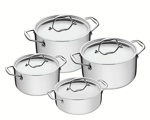 Jg Panelas Aco Inox 4Pcs Trix Tramontina 65820046