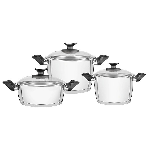 Jg Panelas Aco Inox 3Pc Allegra Baq Tramontina 65920296