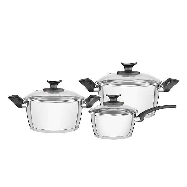 Jg Panelas Aco Inox 3Pc Allegra Baq Tramontina 65920404