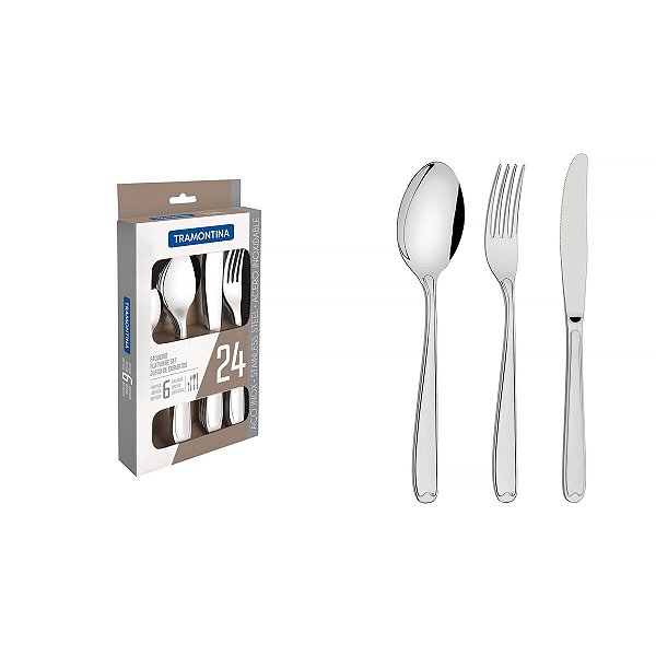 Faqueiro Aco Inox 24Pcs Copacabana Tramontina 66901010