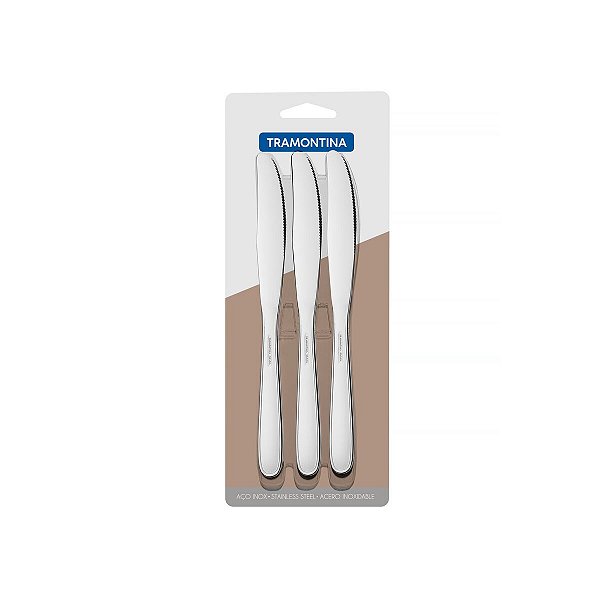 Jg Faca Mesa Aco Inox 3Pcs Maresias Tramontina 66902031