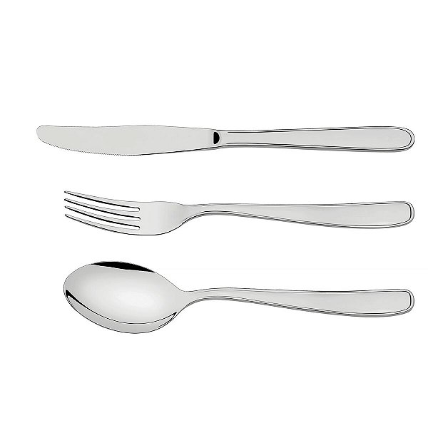 Jg Colher/Garfo/Faca Aco Inox 3 Pcs Tramontina 66902376
