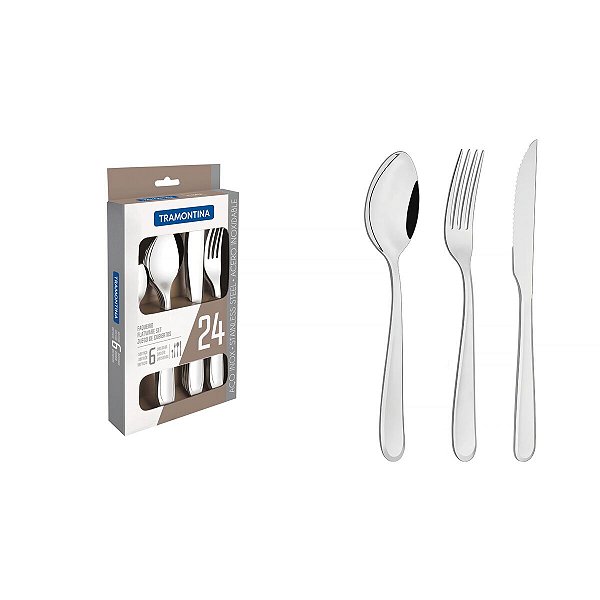 Faqueiro Aco Inox 24Pcs Angra Tramontina 66903014
