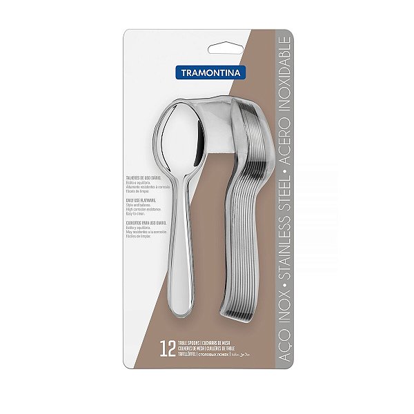 Jg Colher Mesa Aco Inox 12Pcs Angra Tramontina 66903016