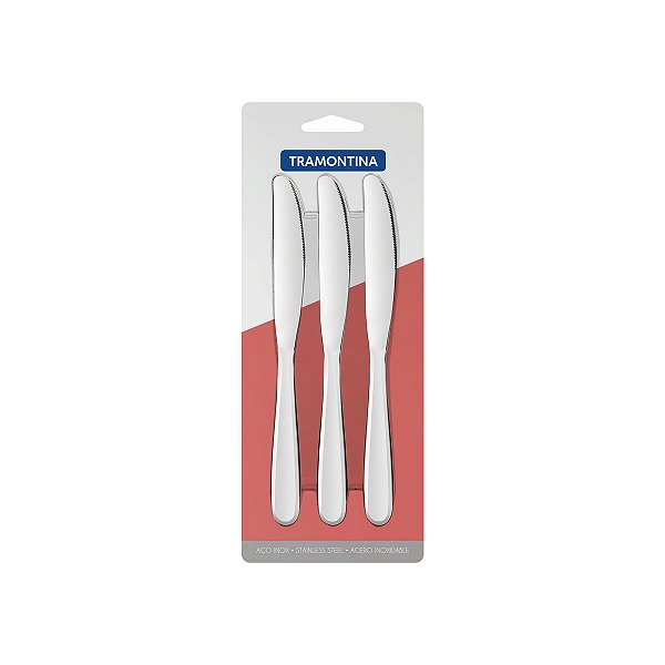 Jg Faca Sobrem Aco Inox 3Pcs Angra Tramontina 66903061