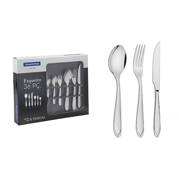 Faqueiro Aco Inox 36 Pcs Laguna Tramontina 66906133