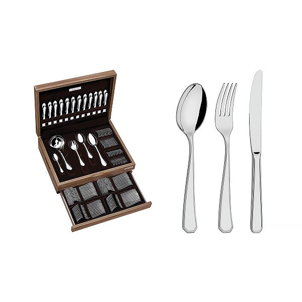 Faqueiro Aco Inox 101Pcs C/Estojo Tramontina 66912210