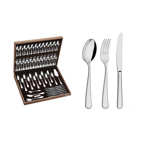Faqueiro Aco Inox 76Pcs C/Estojo Tramontina 66912300