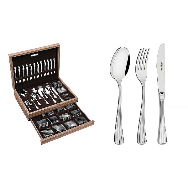 Faqueiro Aco Inox 130Pcs C/Estojo Tramontina 66916220