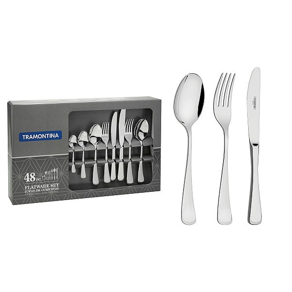 Faqueiro Aco Inox 48 Pcs Monaco Tramontina 66917926