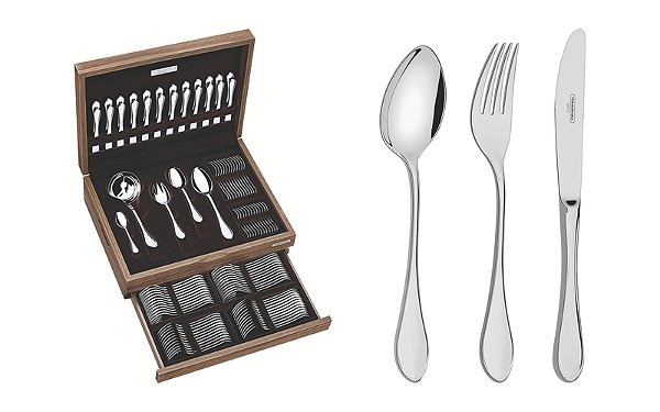 Faqueiro Aco Inox 101Pcs C/Estojo Tramontina 66932215