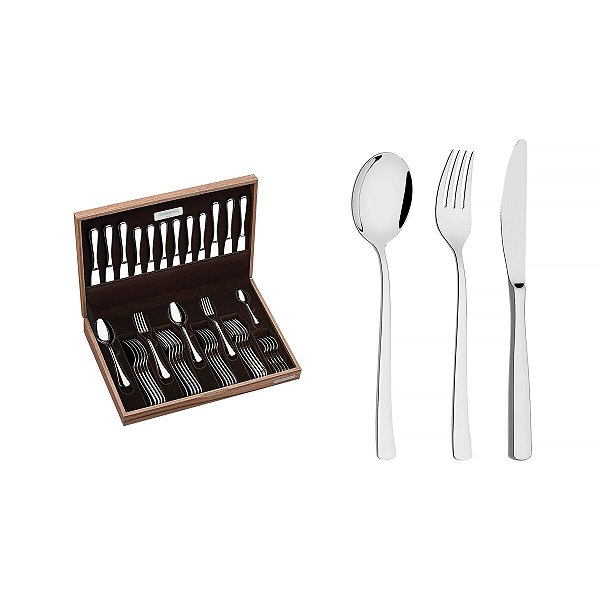 Faqueiro Aco Inox 42P Berlin Brilho Tramontina 66934203