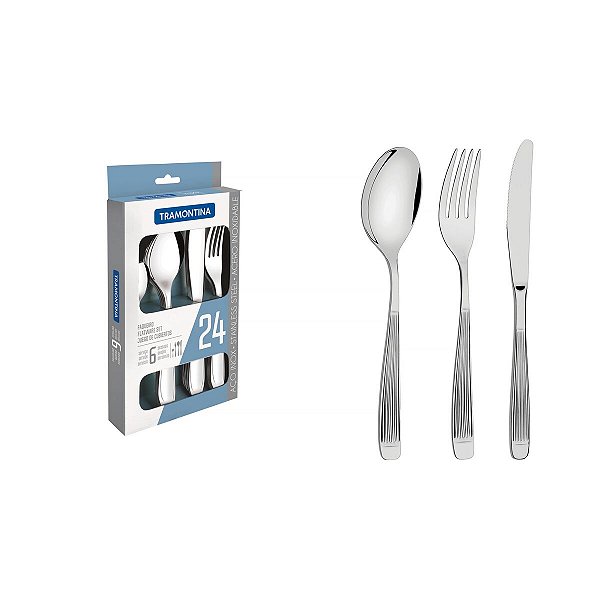 Faqueiro Aco Inox 24Pcs Athenas Tramontina 66940030
