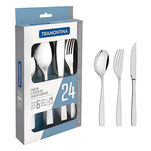 Faqueiro Aco Inox 24Pcs Cosmos Tramontina 66950014
