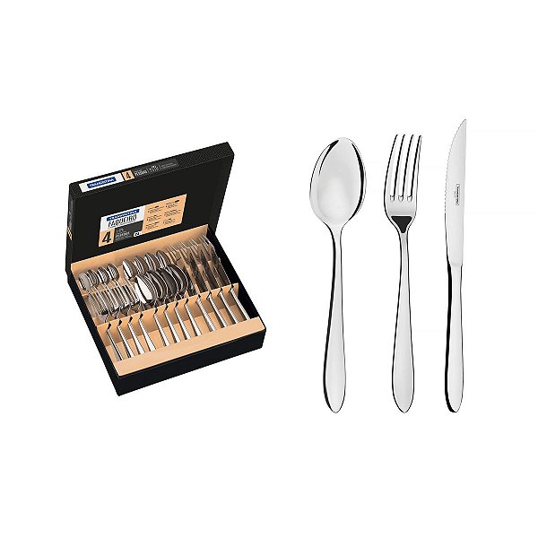 Faqueiro Aco Inox 24Pcs Satri Tramontina 66982124