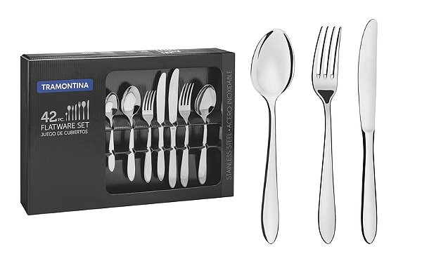 Faqueiro Aco Inox 42 Pcs Satri Tramontina 66982206