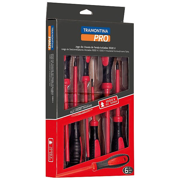 Jogo De Chaves De Fenda Iec 6Pcs Tramontina 44315406