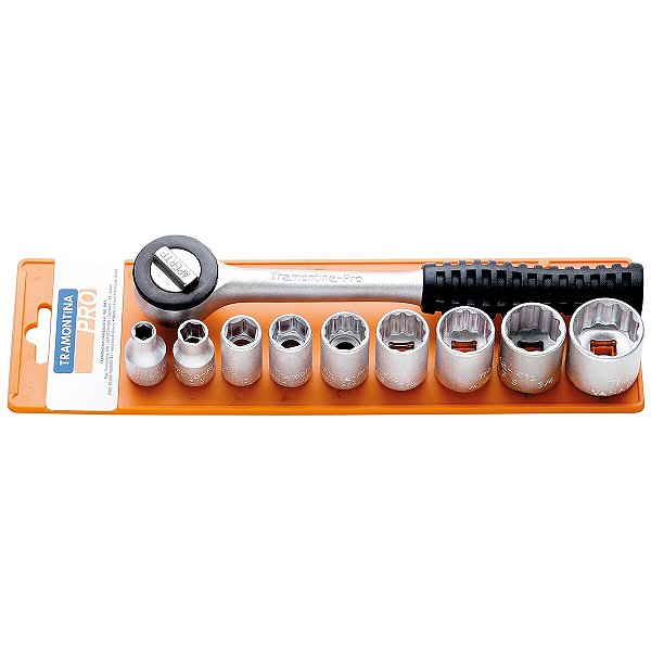 Jogo De Soquetes 3/8 10Pcs Tramontina 44819510