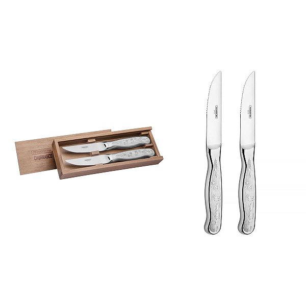 Jg Aco Inox Facas P/Churrasco 2Pcs Tramontina 66928656