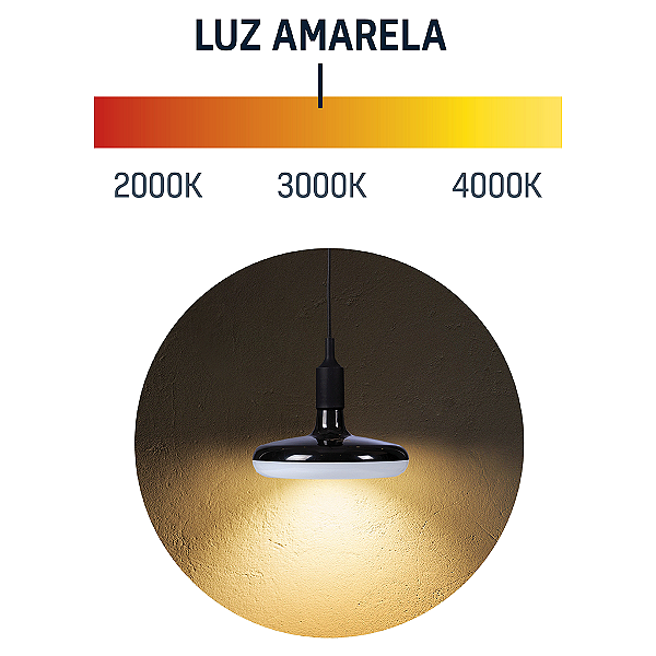 Luminaria Led Ufo Preto 24W 3000K Tramontina 58027072