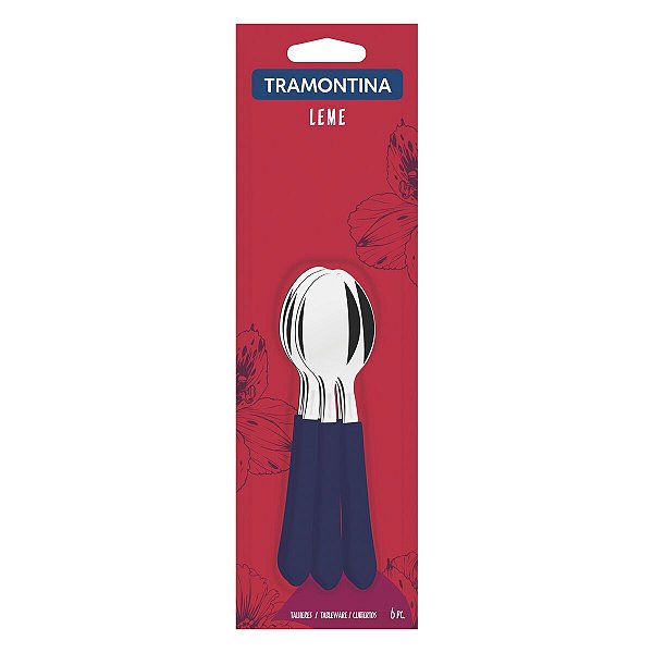 Conj Colheres Cha Inox 6Pc Leme Azul Tramontina 23187610