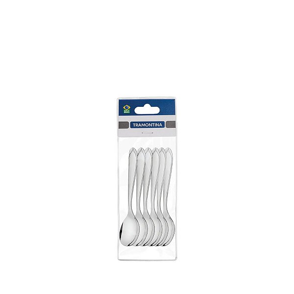 Jg Colher Media Aco Inox 6Pcs Tramontina 63906306