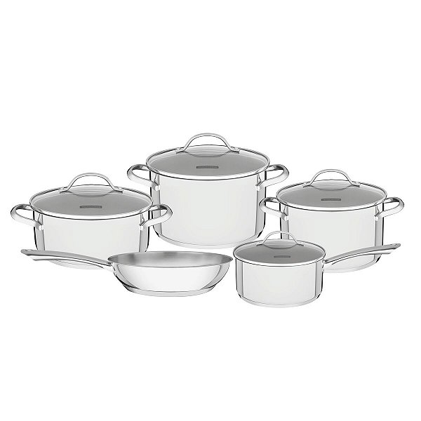 Jg Panelas Aco Inox 5 Pcs Una Tramontina 65280327