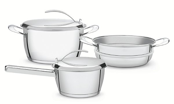 Jg Panelas Aco Inox 3 Pcs Ventura Tramontina 65360146
