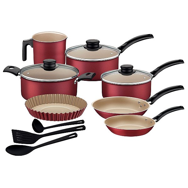 Kit Cozinha Alum 10Pc Turim Vermelho Tramontina 20297776