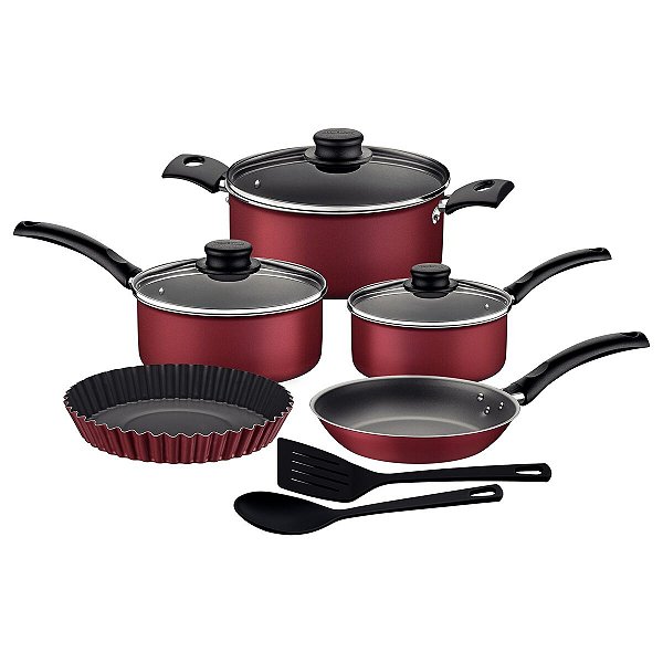 Jogo Panelas Alum 7Pc Turim Vermelho Tramontina 20297966