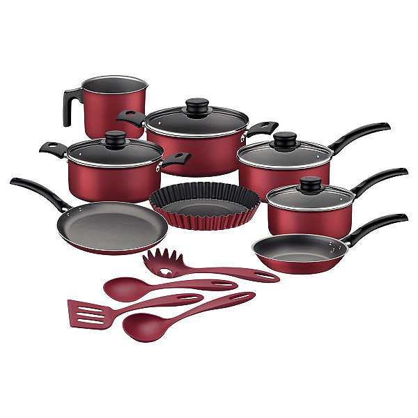 Kit Cozinha Alum 12Pc Turim Vermelho Tramontina 20297978