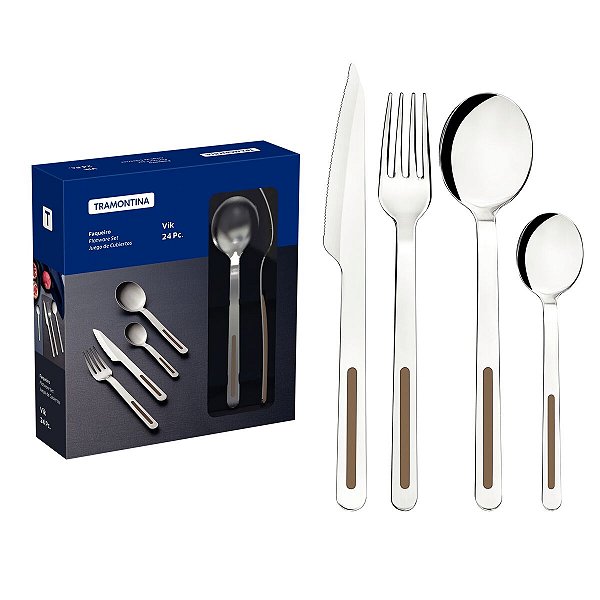 Faqueiro Inox 24Pc Vik Aga Tramontina 23599462