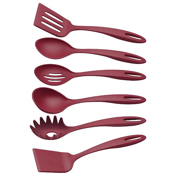 Jogo Utensilio Nylon 6Pc Abilit Vermelho Tramontina 25199709