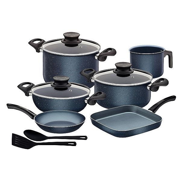 Jogo Panelas Alum 11Pc Paris Azul Tramontina 27899169