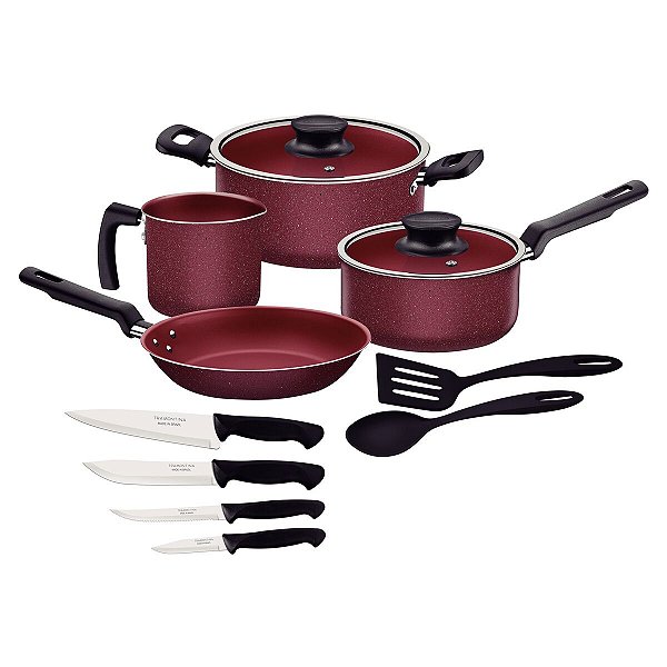 Jogo Panelas Alum 12Pc Formia Vermelho Tramontina 27899173