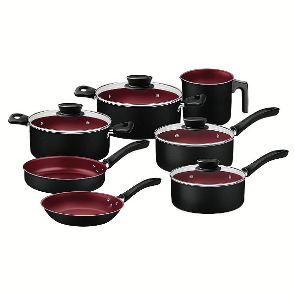 Jogo Panela Alum 7Pc California Preto Tramontina 27899214