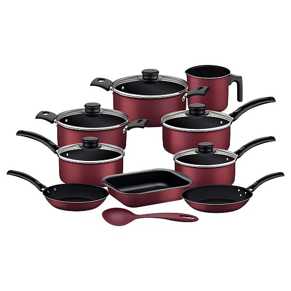 Jogo Panelas Alum 10Pc Vermelho Tramontina 27899290