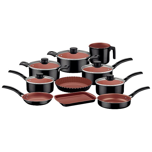 Jogo Panelas Alum 10Pc Turim Preto Tramontina 27899291