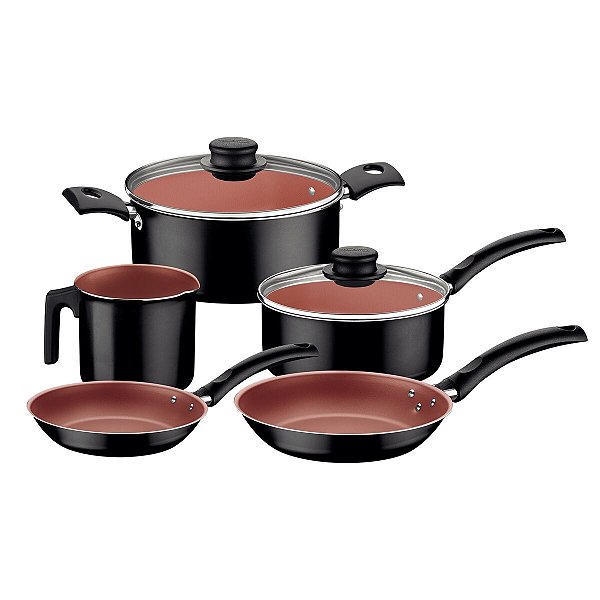 Jogo Panelas Alum 5Pc Turim Preto Tramontina 27899294