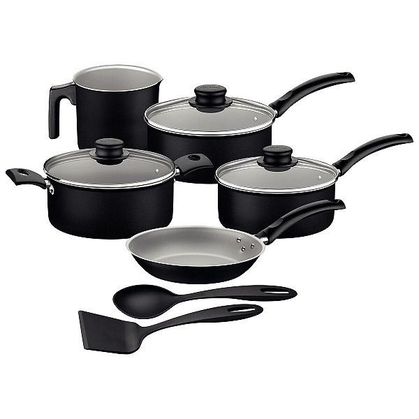 Jogo Panelas Alum 7Pc Turim Preto Tramontina 27899295