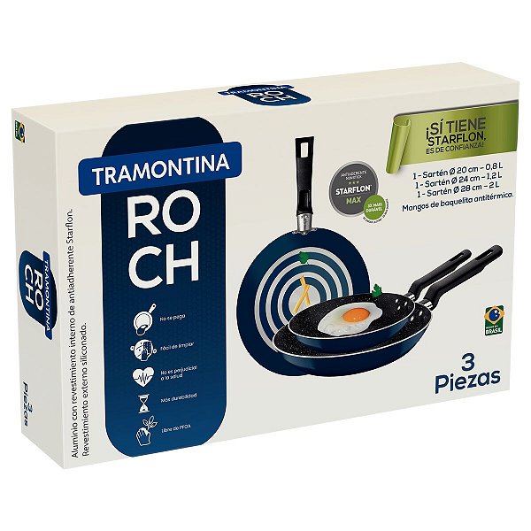 Jogo Frigideiras Alum 3Pc Azul Tramontina 27899443