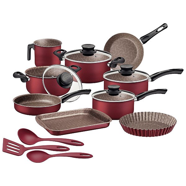 Jogo Panelas Alum 12Pc Paris Vermelho Tramontina 28599712