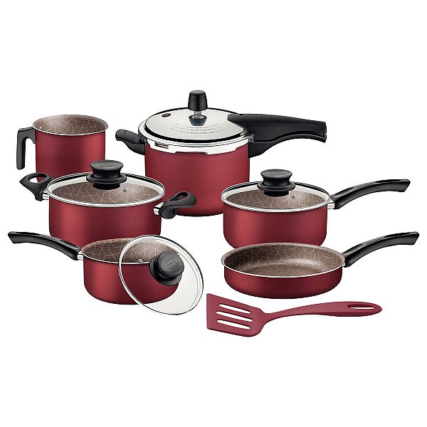 Jogo Panelas Alum 7Pc Paris Vermelho Tramontina 28599719