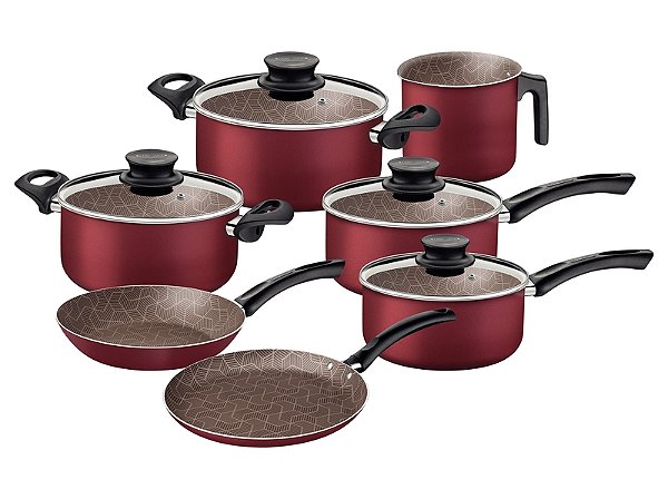 Jogo Panelas Alum 7Pc Paris Vermelho Tramontina 28599725