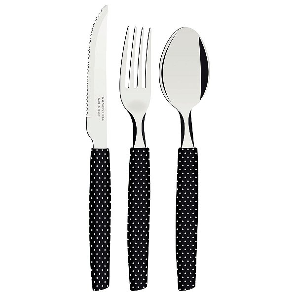 Talher Inox Munique Preto Tramontina 29899429