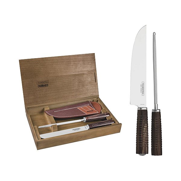 Garfo Faca 2Pc Polywood Castanho Tramontina 29899562